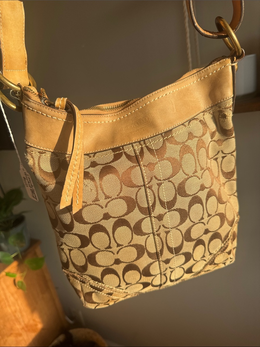 Coach Bleeker Signature Canvas Crossbody in Tan and Light Brown